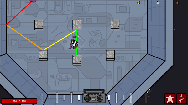 Gif of pathfinding to player