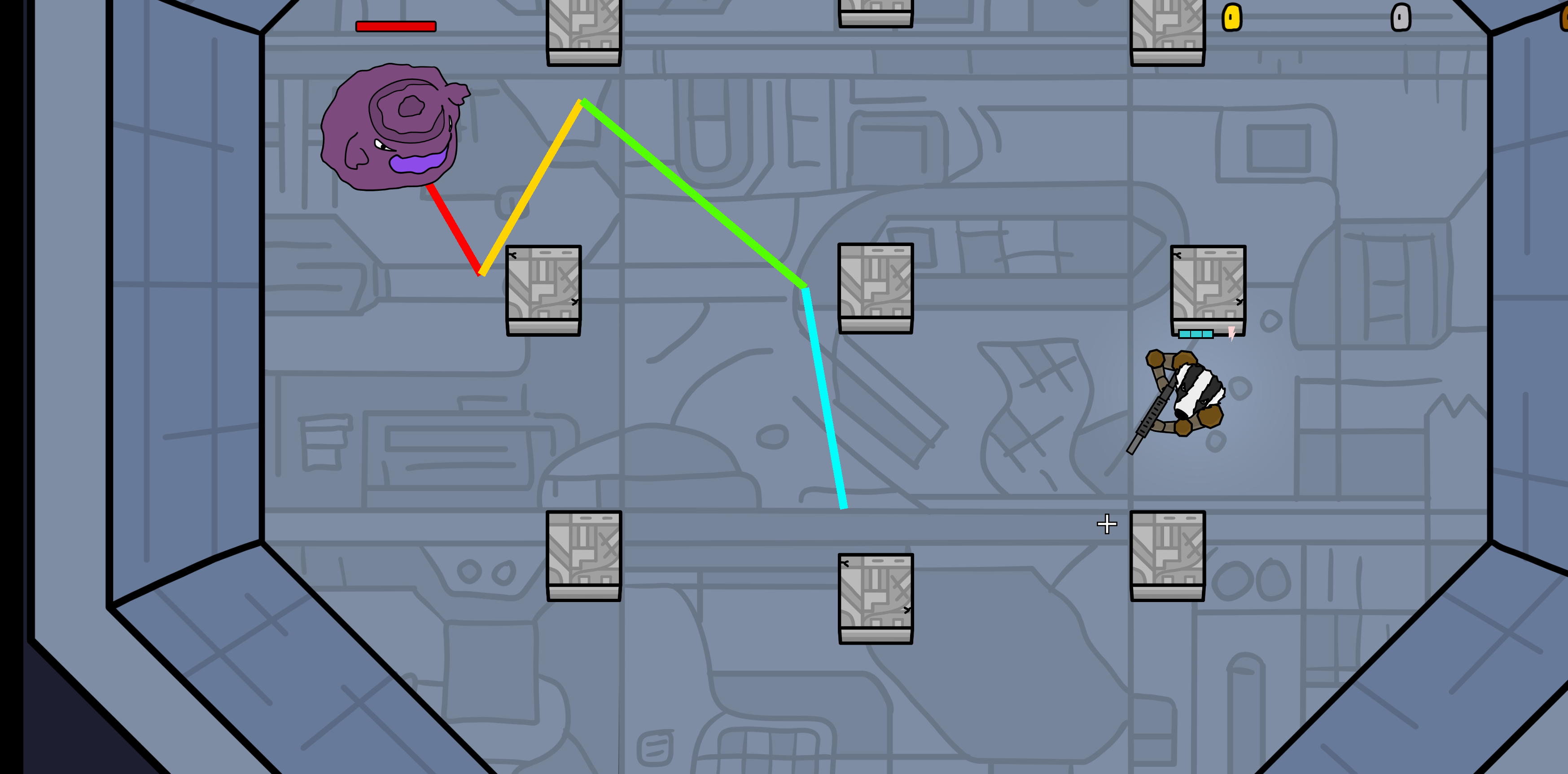 Image of boss pathfinding using raycasts